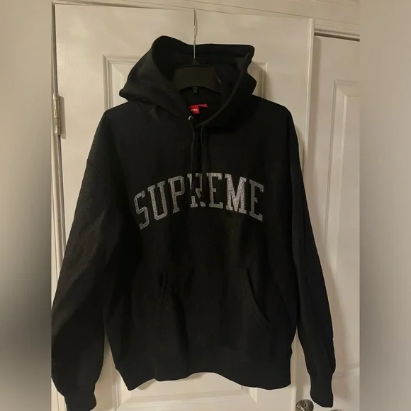 Men's Supreme Glitter Arc Hooded Sweatshirt Men's Supreme Glitter Arc Hooded Sweatshirt